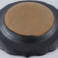 暮縞　ドットシリーズ　フルールドット小皿　黒