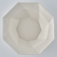 暮縞　八角シリーズ　八角スパイラル皿　白