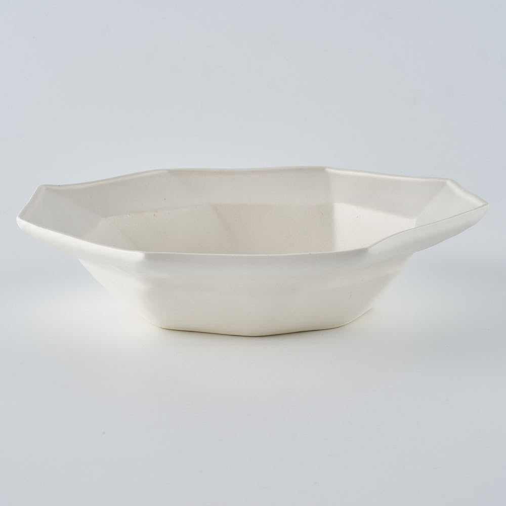 暮縞　八角シリーズ　八角スパイラル皿　白