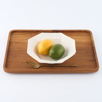 暮縞　八角シリーズ　八角スパイラル皿　白