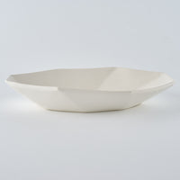 暮縞　八角シリーズ　八角スパイラルオーバル皿　白