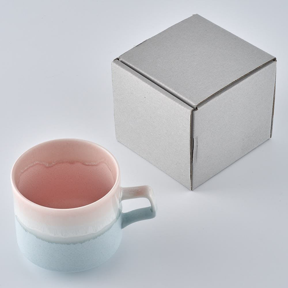 美濃焼 伸光窯 パステルジュレ スタックマグ ピンク×ブルー ¥3,300