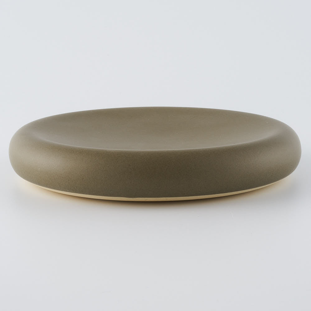 作家　堀有一郎　U-TU-RO PLATE　マットグリーン(大人の焼き物オリジナルカラー) 作家　堀有一郎 陶磁器作家もの