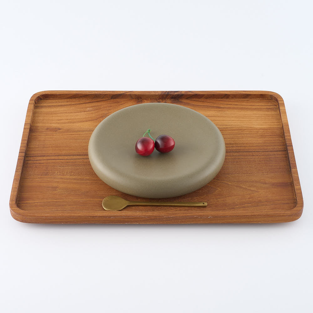 作家　堀有一郎　U-TU-RO PLATE　マットグリーン(大人の焼き物オリジナルカラー) 作家　堀有一郎 陶磁器作家もの