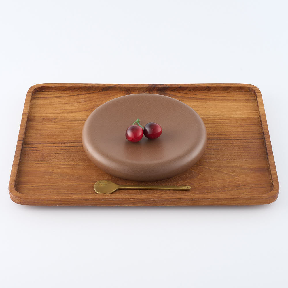 作家　堀有一郎　U-TU-RO PLATE　マットブラウン(大人の焼き物オリジナルカラー) 作家　堀有一郎 陶磁器作家もの