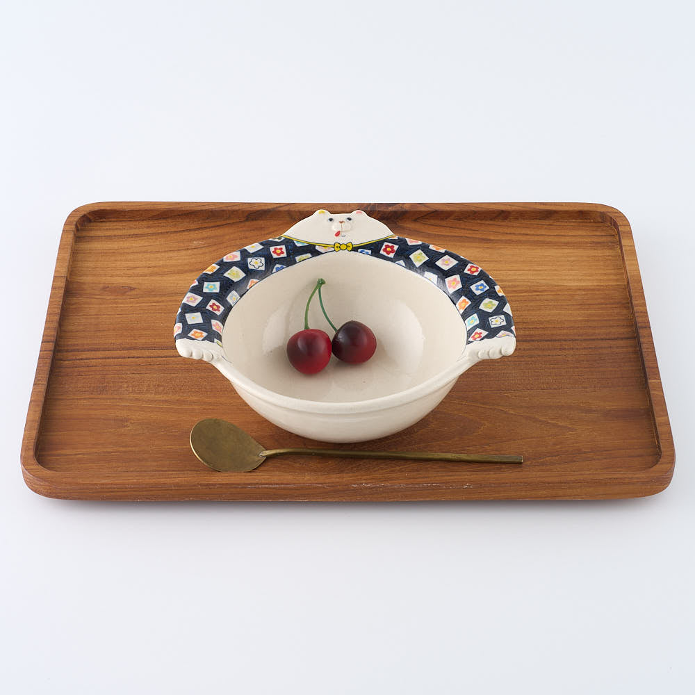 作家　島田文　クマボウル　花柄　A