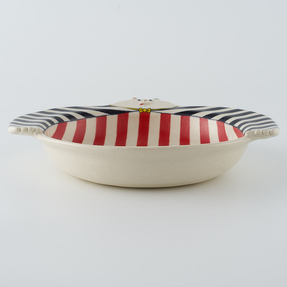 作家　島田文　クマ皿　ストライプ　C