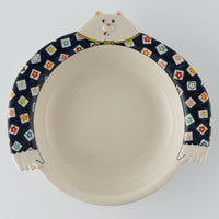 作家　島田文　クマ皿　花柄　C