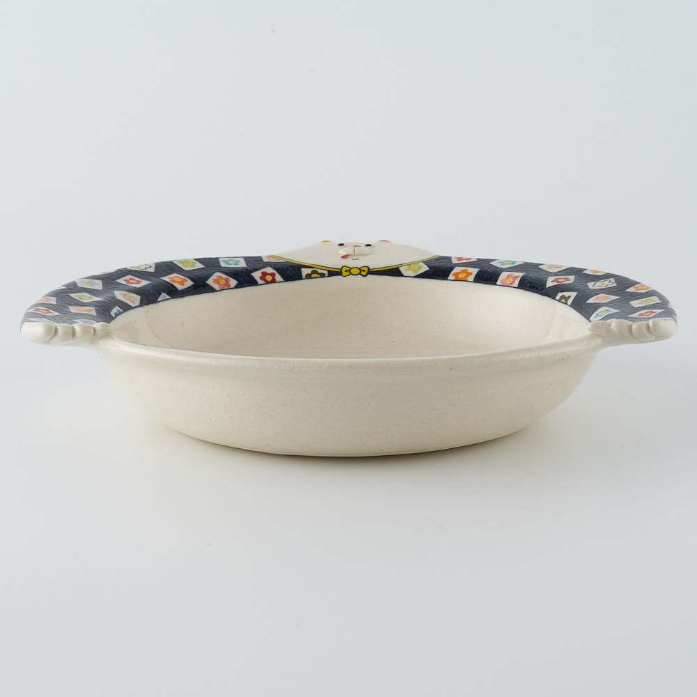 作家　島田文　クマ皿　花柄　C