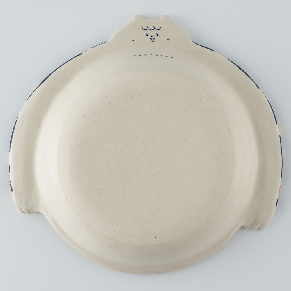 作家　島田文　クマ皿　花柄　C