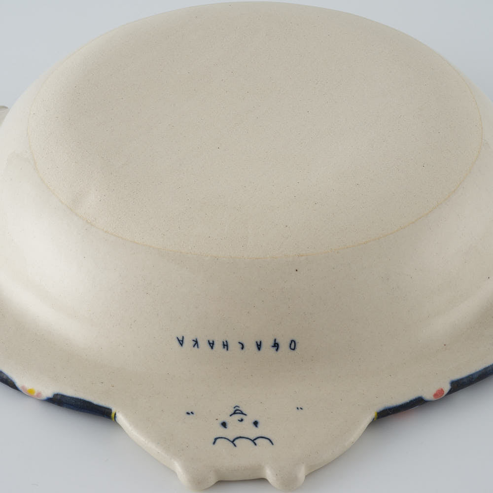 作家　島田文　クマ皿　花柄　C