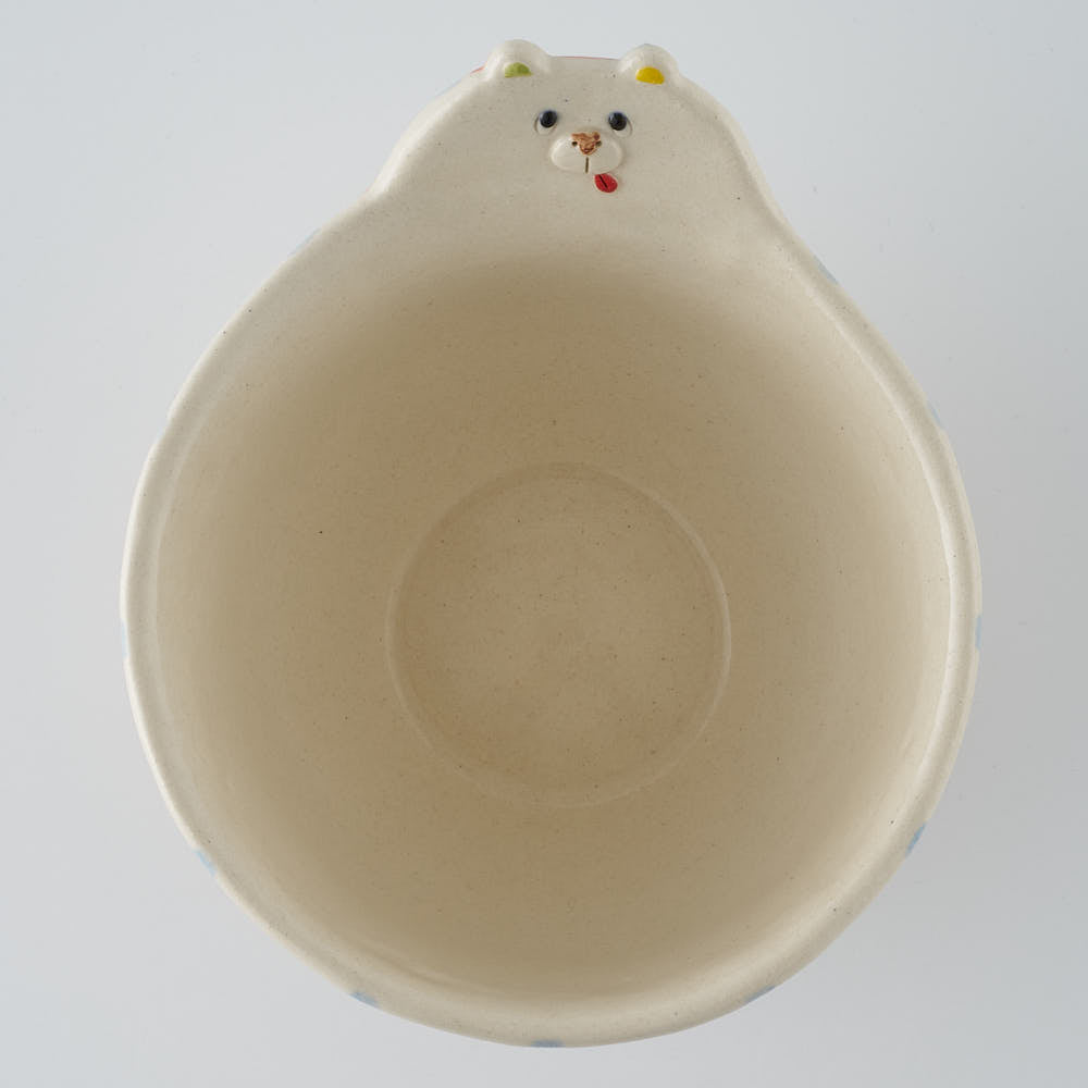 作家　島田文　チェックマどんぶり　ピンク×青