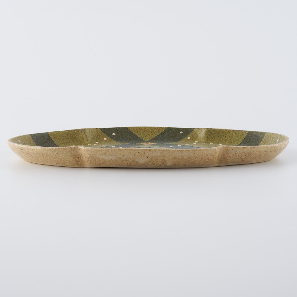 作家　田中遼馬　長よつは皿/チェックペンギン/重ねグリーン 苔色工房 陶磁器作家もの
