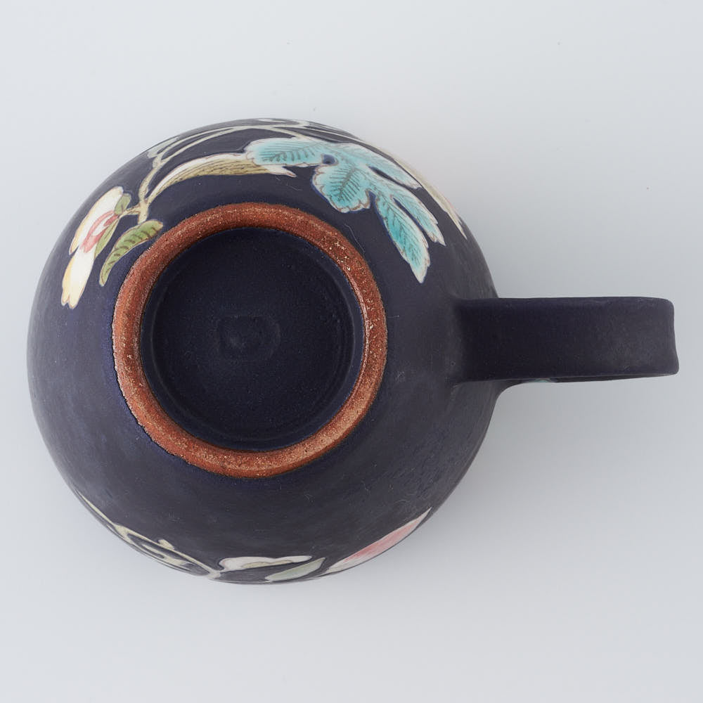 うつつ窯　作家　稲積佳谷　夢窓華　マグカップ　濃紺 うつつ窯　作家　稲積佳谷 陶磁器作家もの