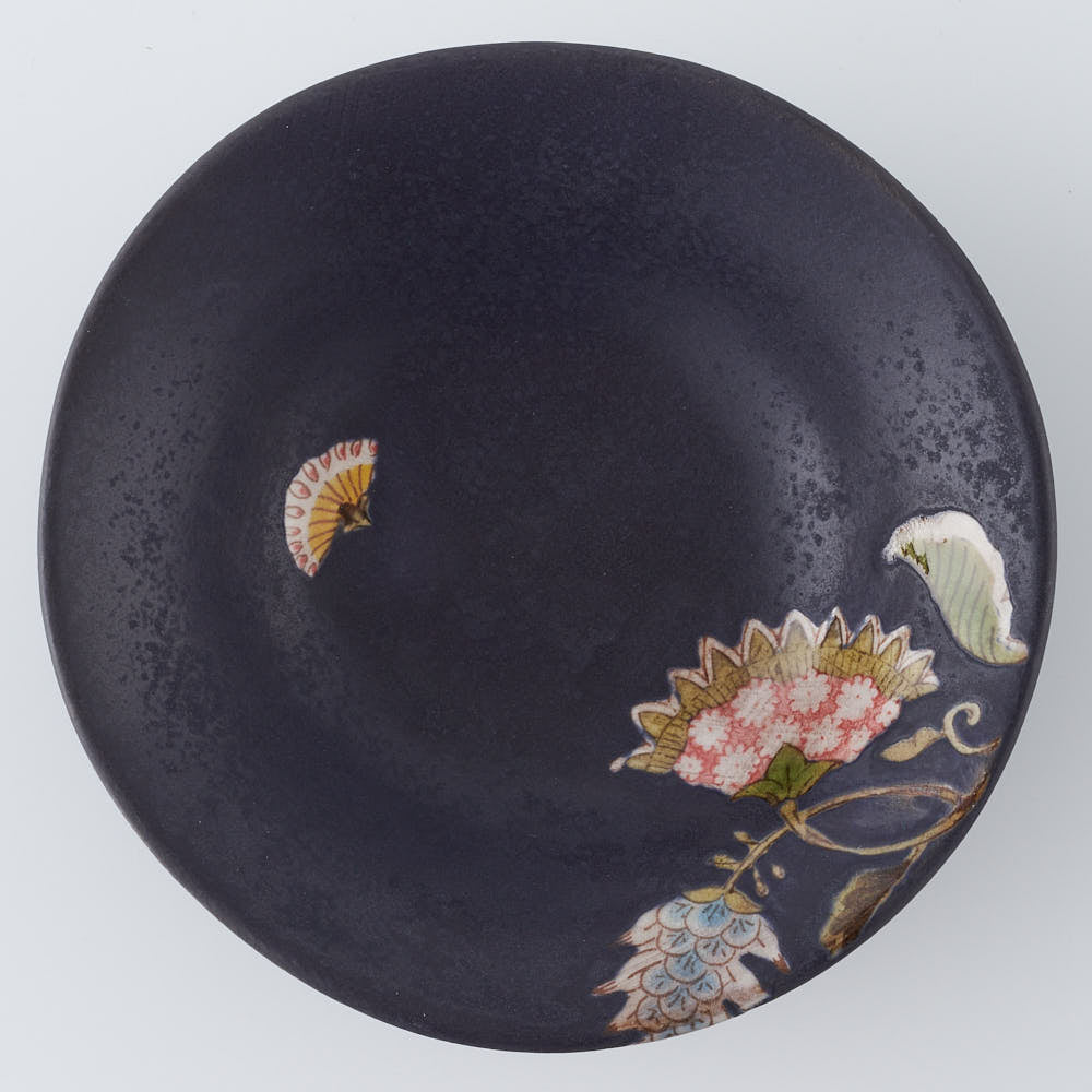 うつつ窯　作家　稲積佳谷　夢窓華　小鉢　濃紺