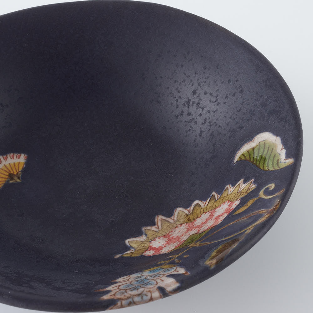 うつつ窯　作家　稲積佳谷　夢窓華　小鉢　濃紺