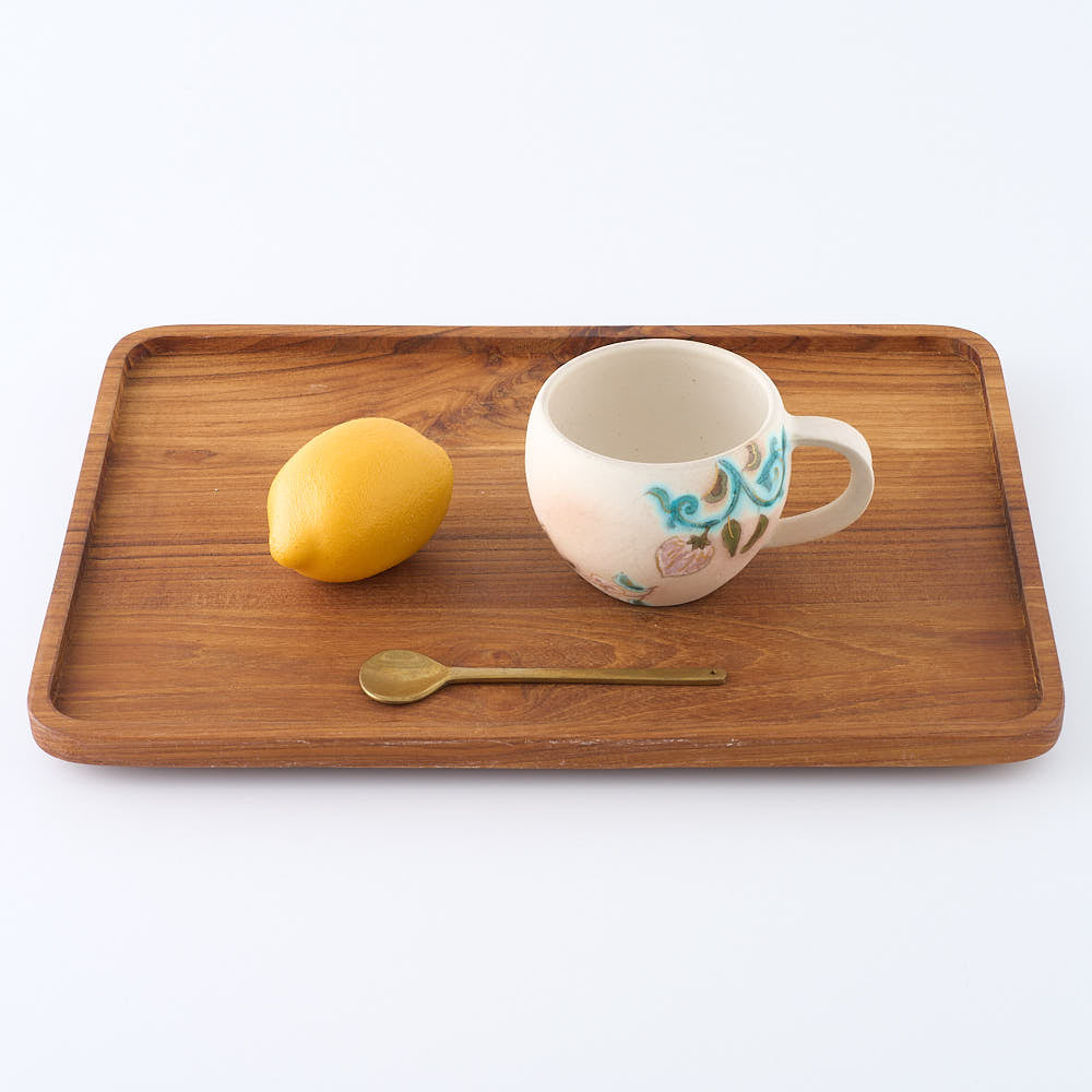 うつつ窯　作家　稲積佳谷　夢窓華　丸形マグカップ　ピンク