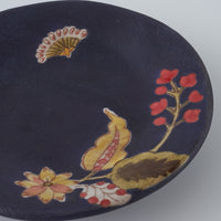うつつ窯　作家　稲積佳谷　夢窓華　小皿　濃紺