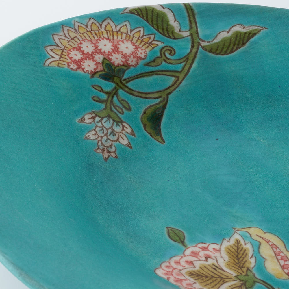 うつつ窯　作家　稲積佳谷　夢窓華　オーバル深皿（大）　トルコ
