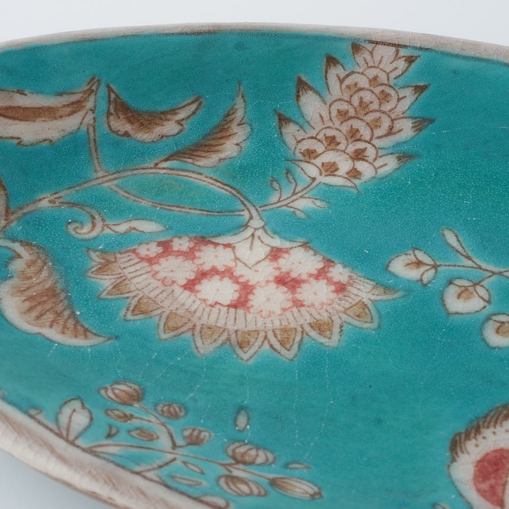 うつつ窯　作家　稲積佳谷　夢窓華　オーバル中皿　トルコ