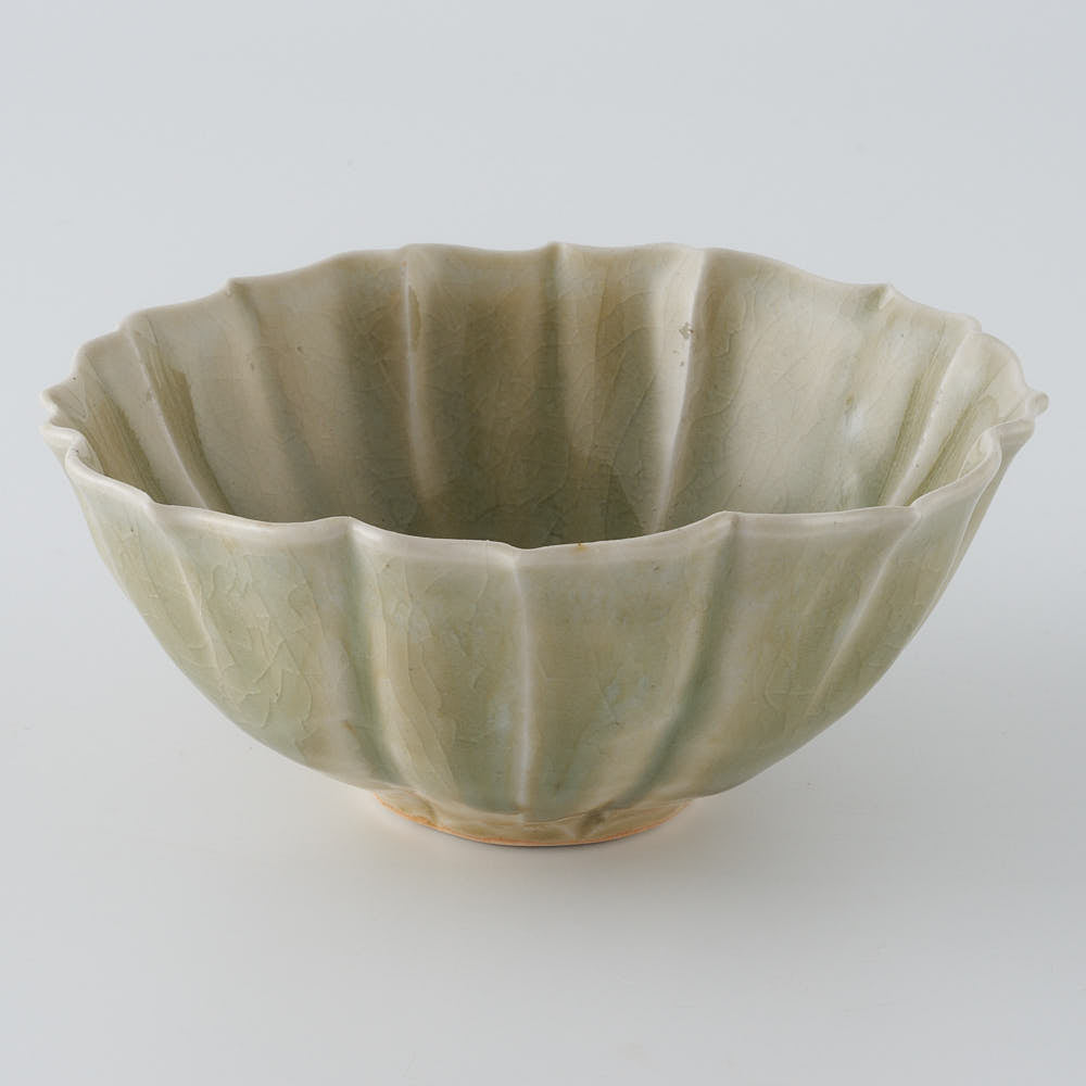 作家　宮田竜司　灰釉　稜花　碗 作家　宮田竜司 陶磁器作家もの