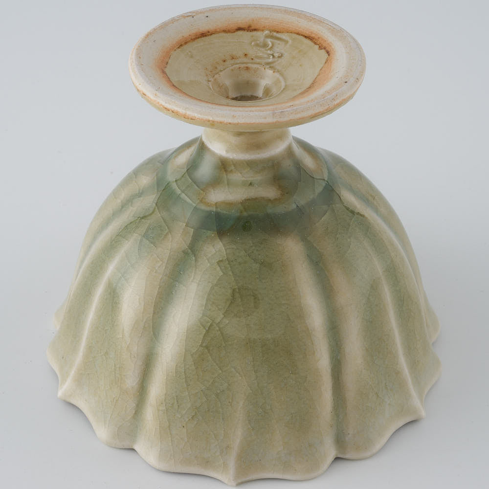作家　宮田竜司　灰釉　稜花高杯 作家　宮田竜司 陶磁器作家もの