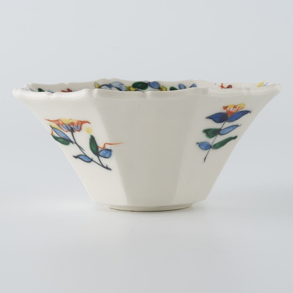 作家 宮田竜司 呉須赤絵 面取輪花小鉢 ¥4,950 大人の焼き物