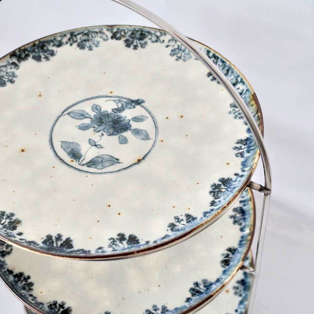 作家　市野吉記　安南手　ケーキスタンド　1 作家　市野吉記 陶磁器作家もの