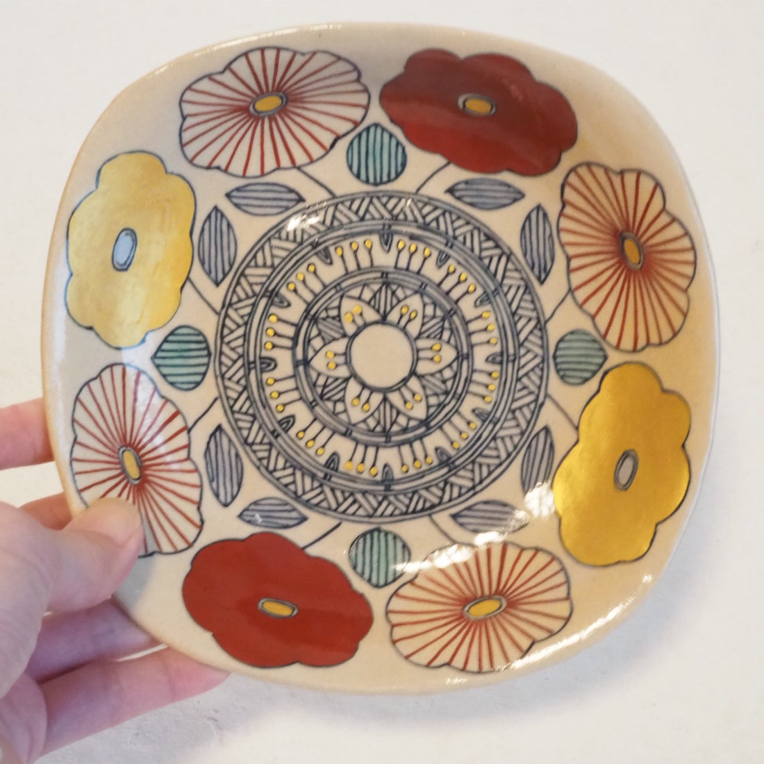 作家　加藤喜道　plate　16.5×16.5　M