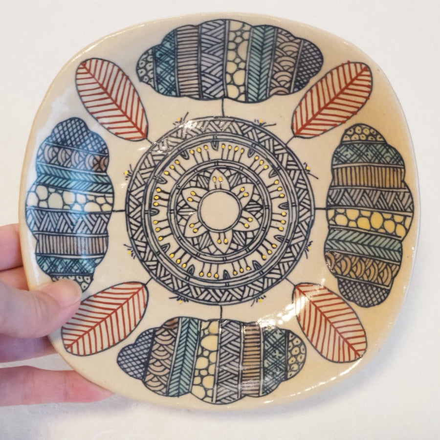 作家　加藤喜道　plate　16.5×16.5　Ｏ