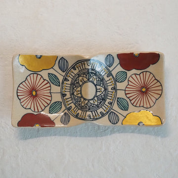 作家　加藤喜道　二彩皿　小　A