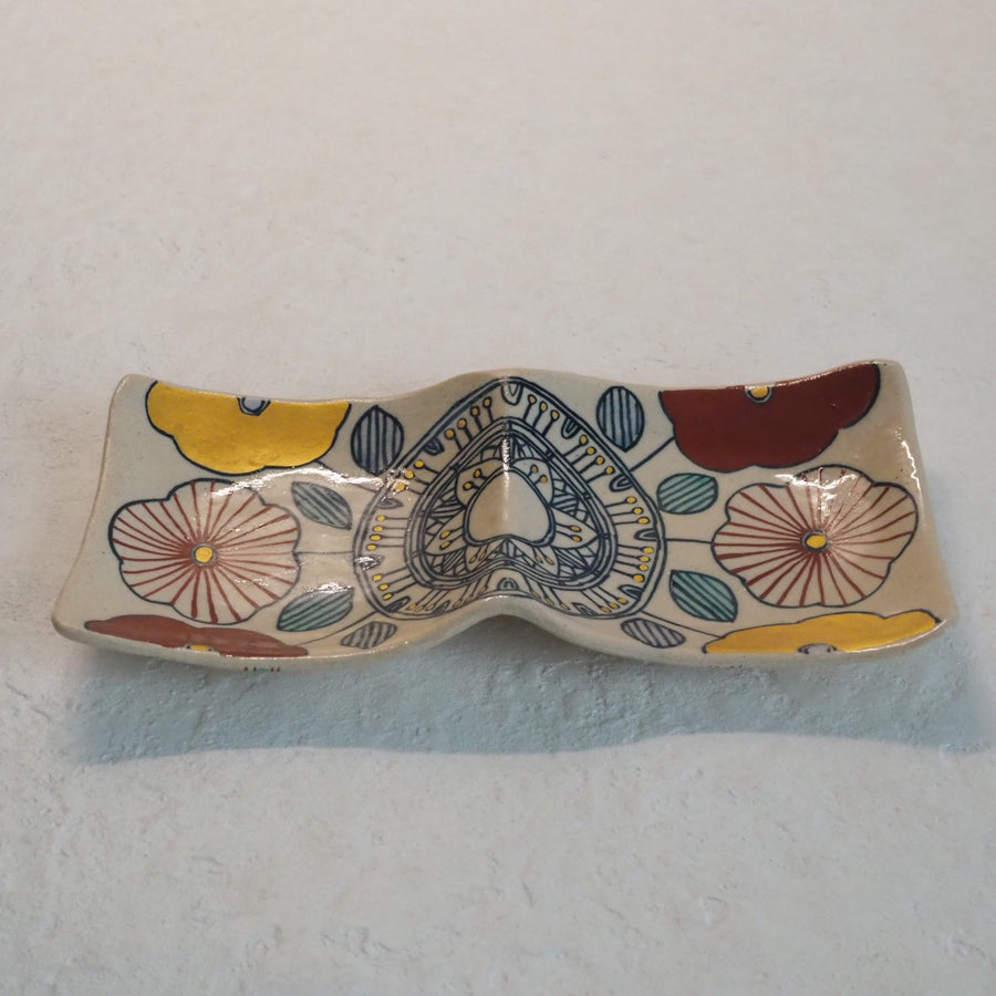 作家　加藤喜道　二彩皿　小　A