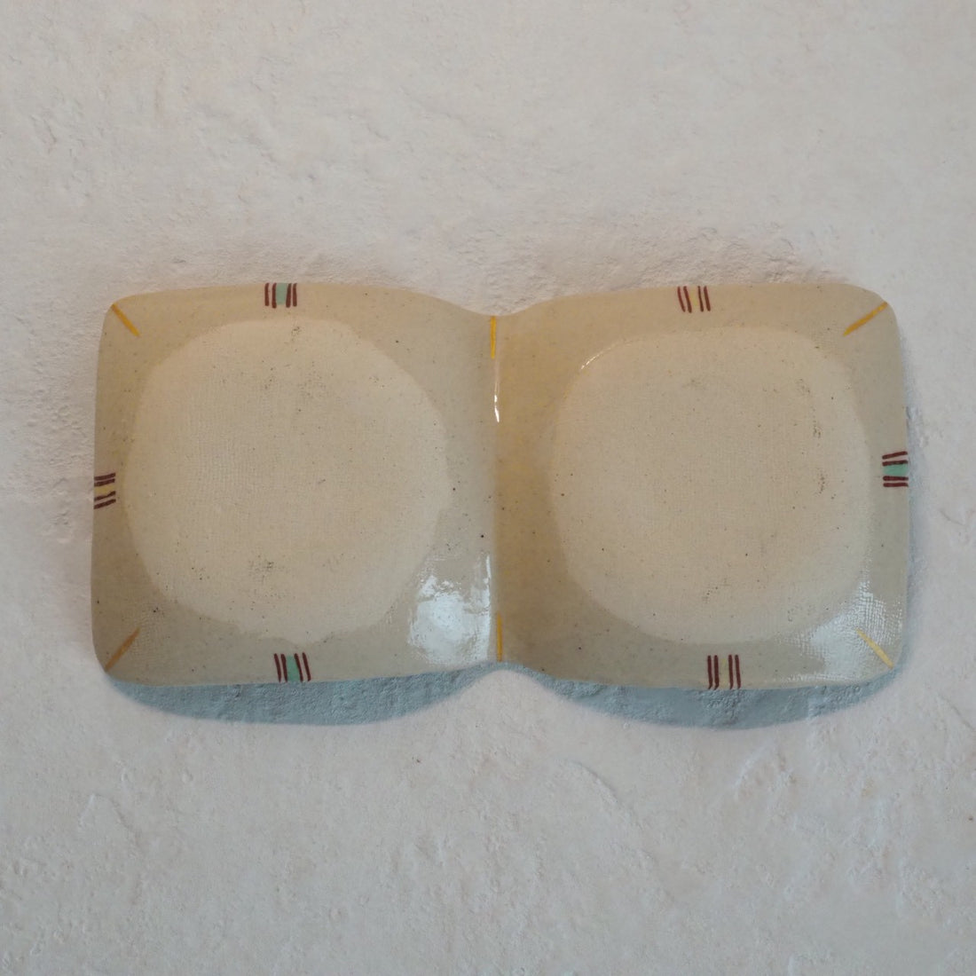 作家　加藤喜道　二彩皿　小　A