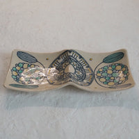 作家　加藤喜道　二彩皿　小　B