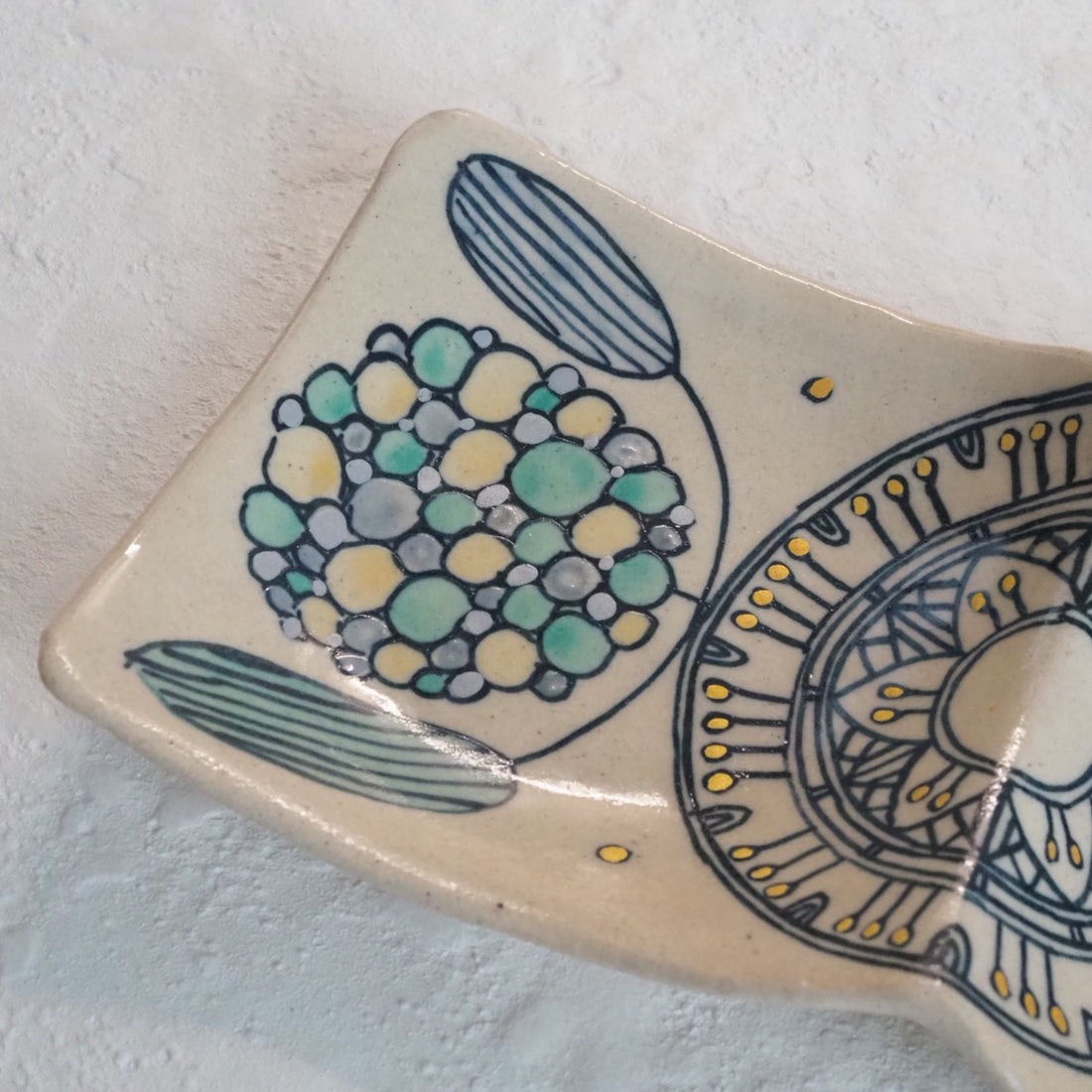 作家　加藤喜道　二彩皿　小　B