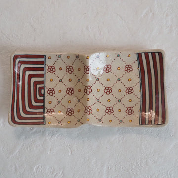 作家　加藤喜道　二彩皿　小　C