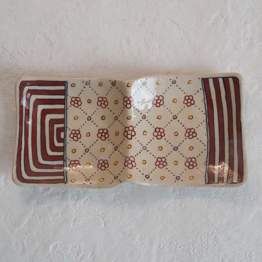 作家　加藤喜道　二彩皿　小　C