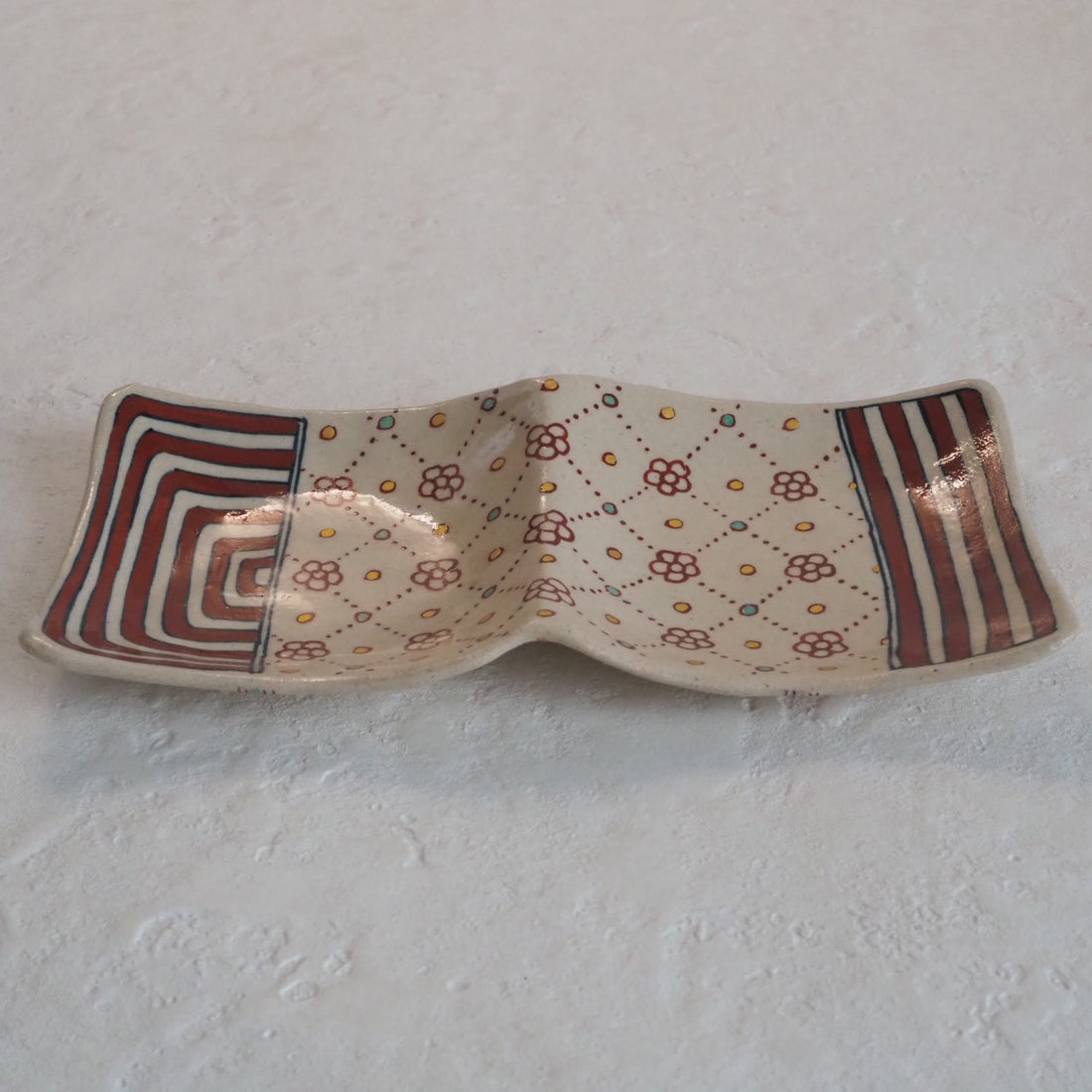 作家　加藤喜道　二彩皿　小　C