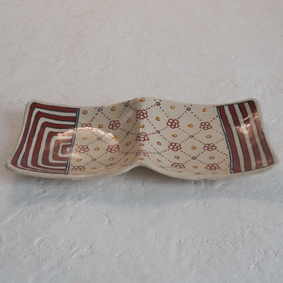 作家　加藤喜道　二彩皿　小　C