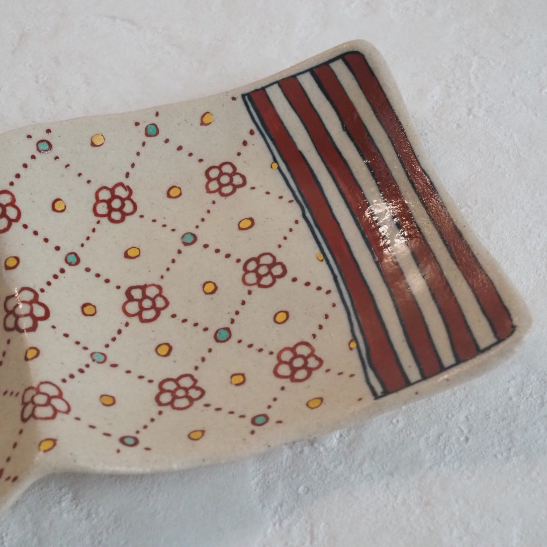 作家　加藤喜道　二彩皿　小　C