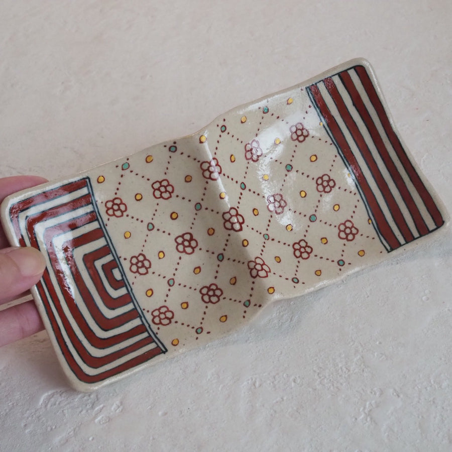 作家　加藤喜道　二彩皿　小　C