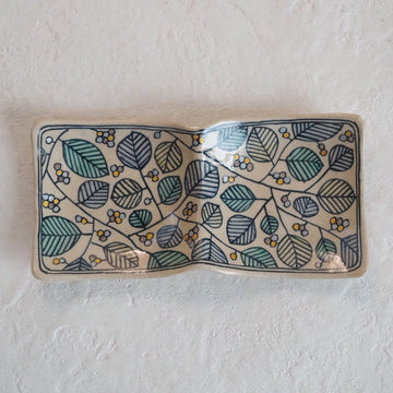 作家　加藤喜道　二彩皿　小　D