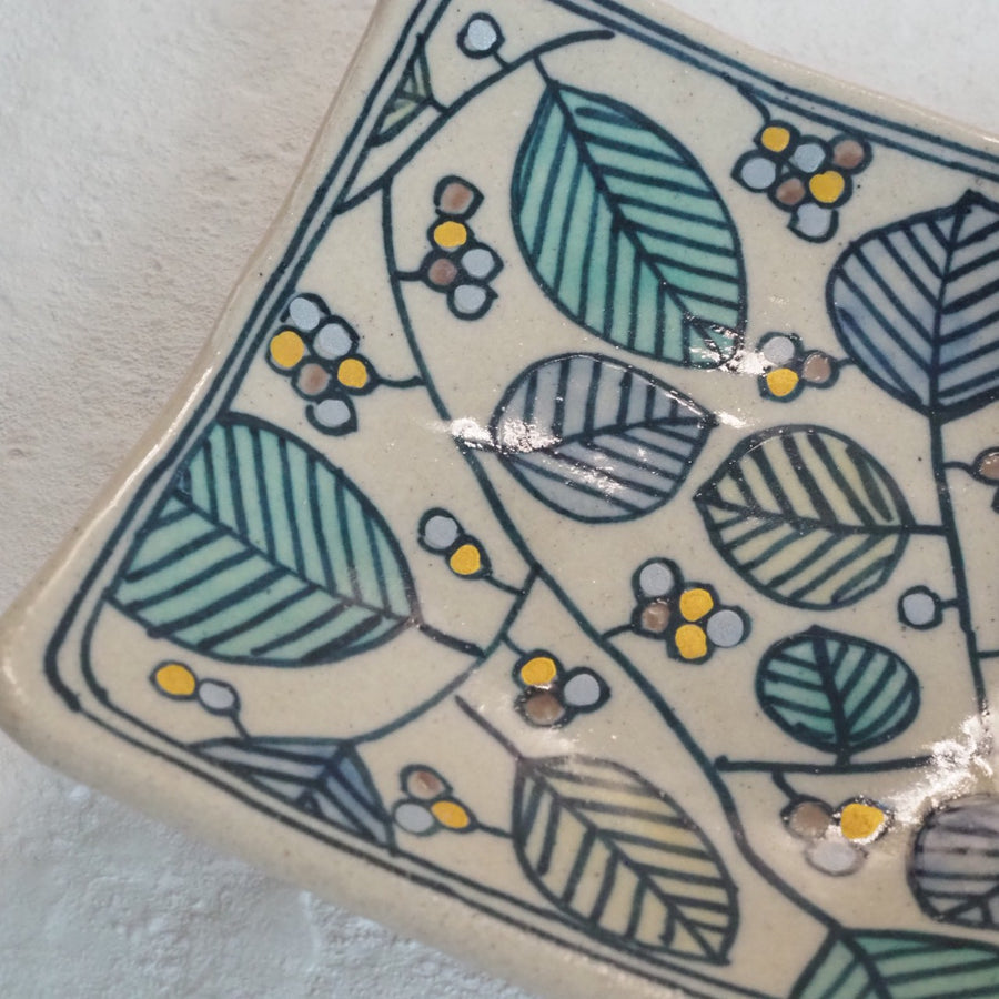 作家　加藤喜道　二彩皿　小　D