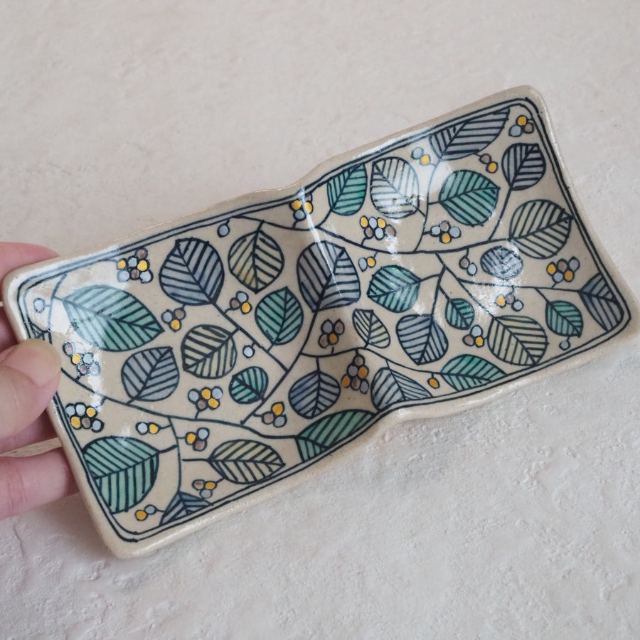 作家　加藤喜道　二彩皿　小　D