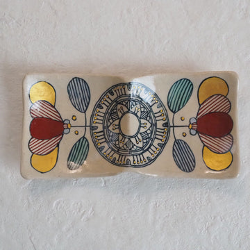 作家　加藤喜道　二彩皿　小　E