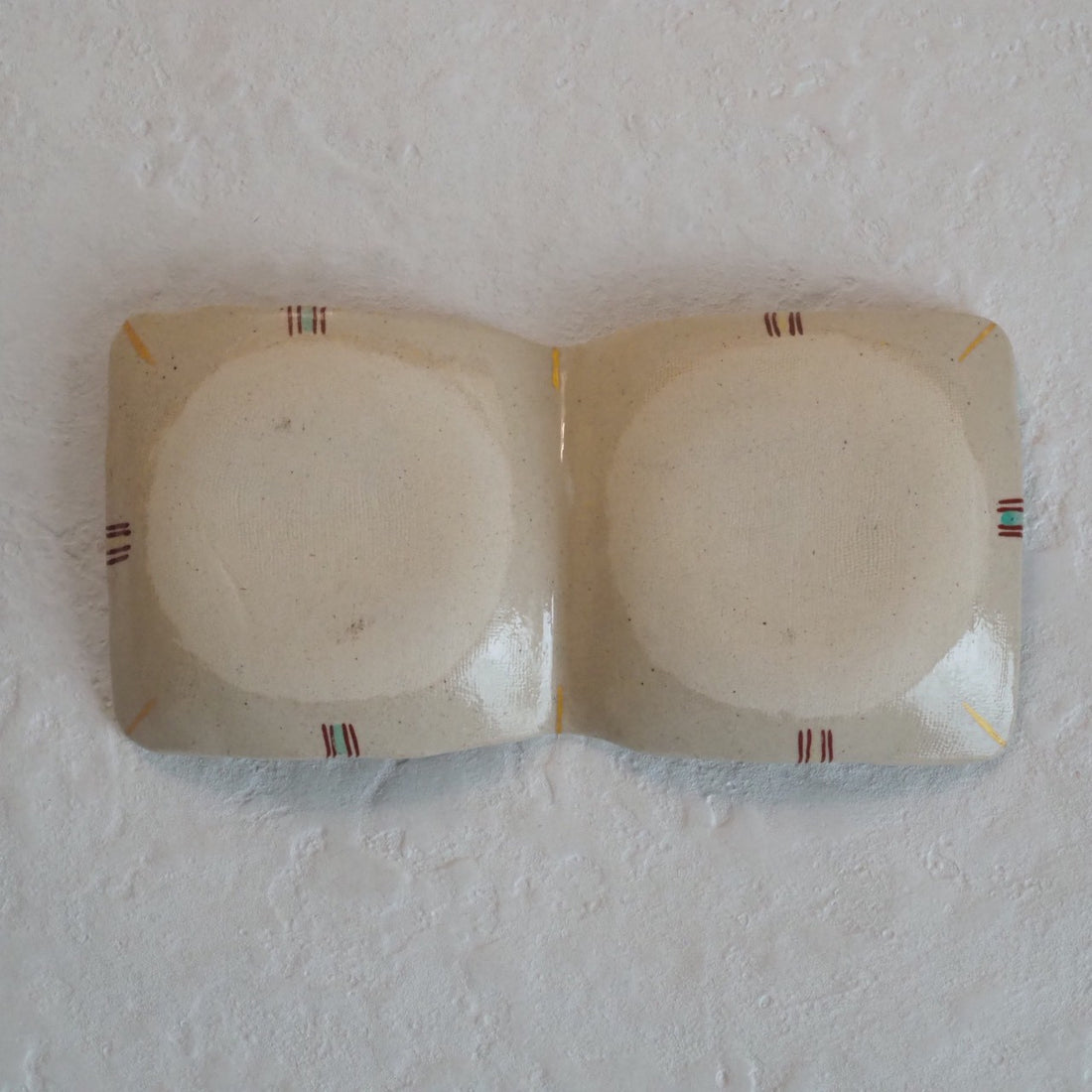 作家　加藤喜道　二彩皿　小　E