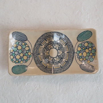 作家　加藤喜道　二彩皿　大　F