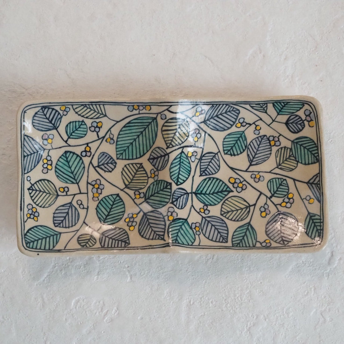 作家　加藤喜道　二彩皿　大　G