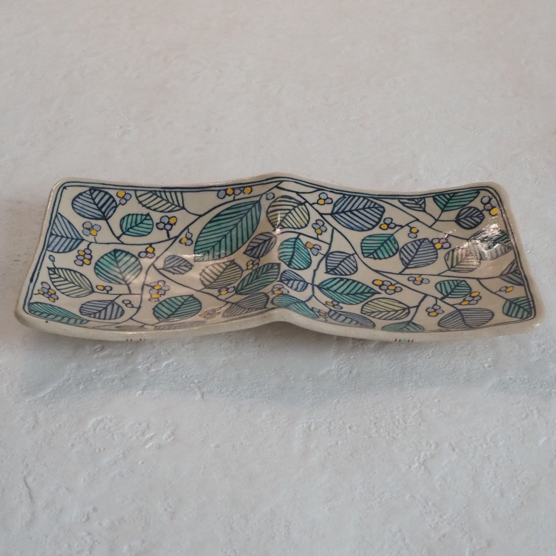 作家　加藤喜道　二彩皿　大　G