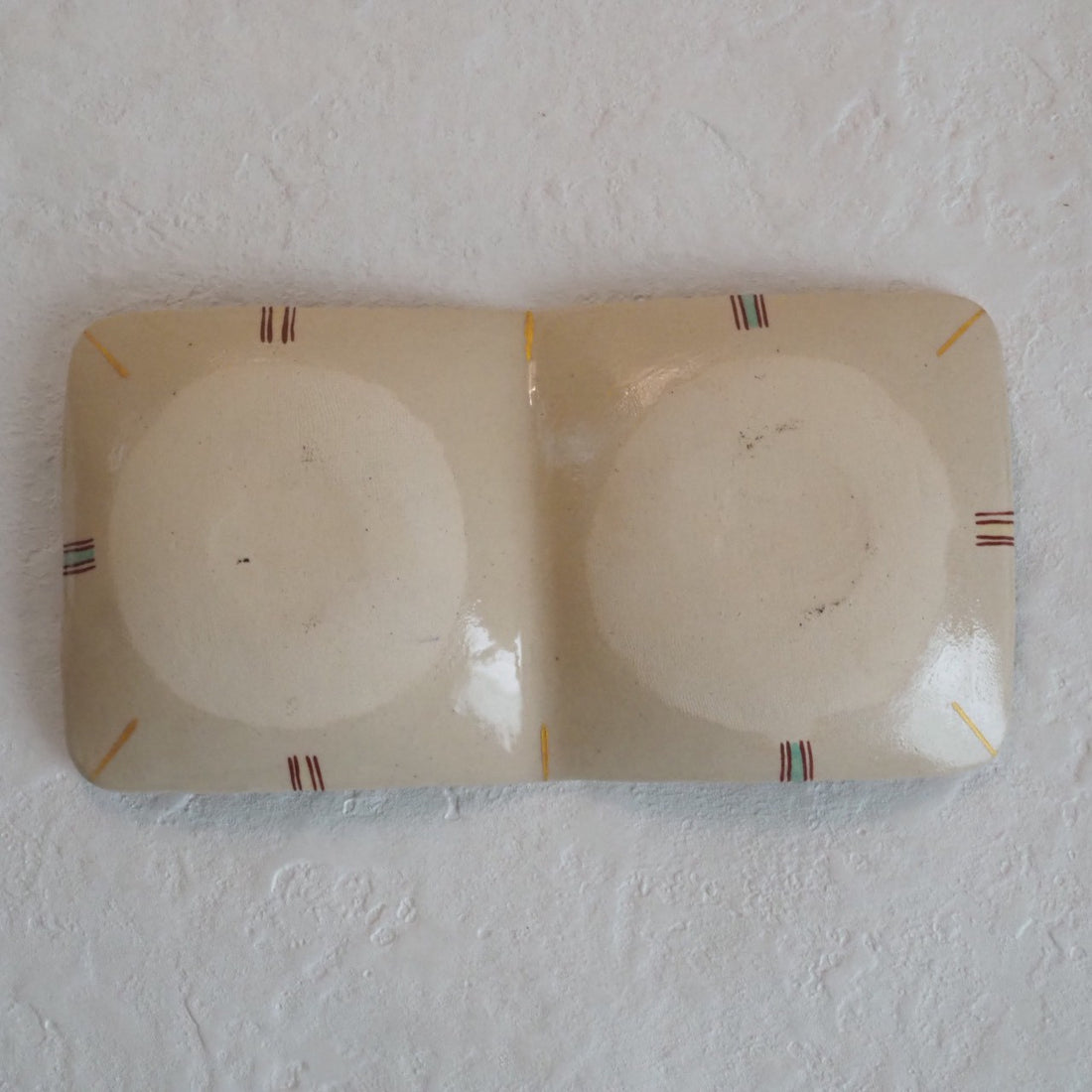 作家　加藤喜道　二彩皿　大　G